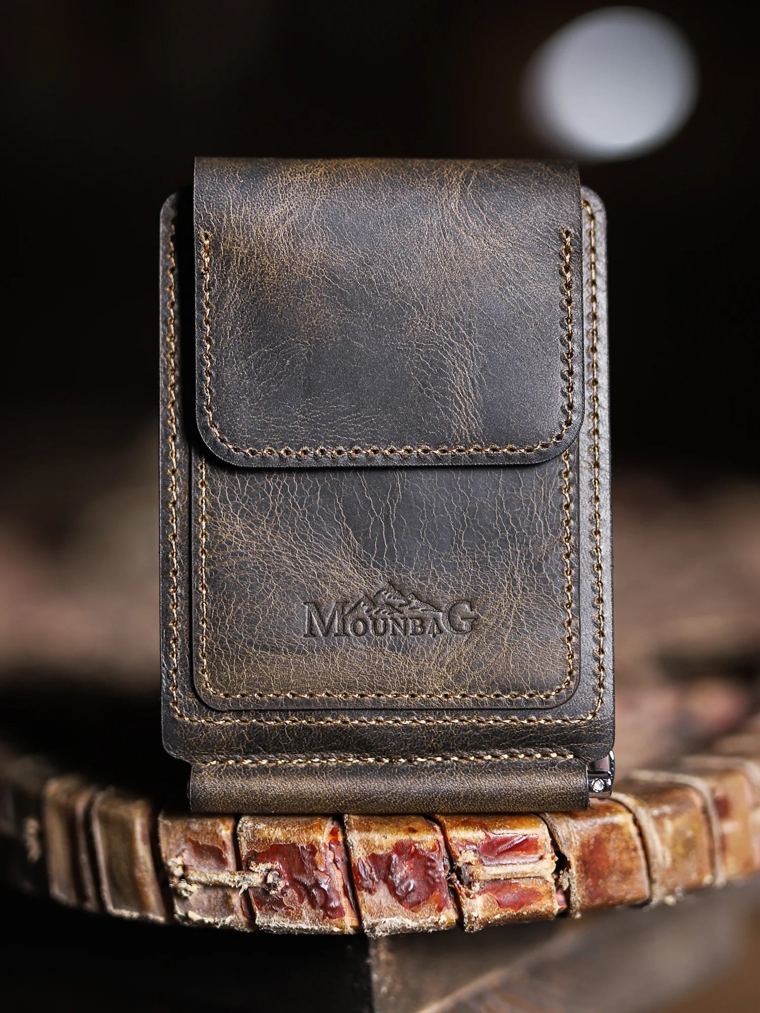 Deri Kemer & Magnesia Nakit Klipsli Cüzdan Seti