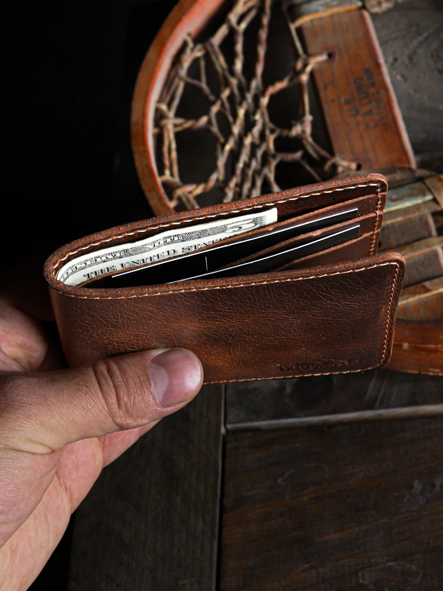 Deri Kaplı Emaye Kupa Bardak & Klasik Cüzdan Seti