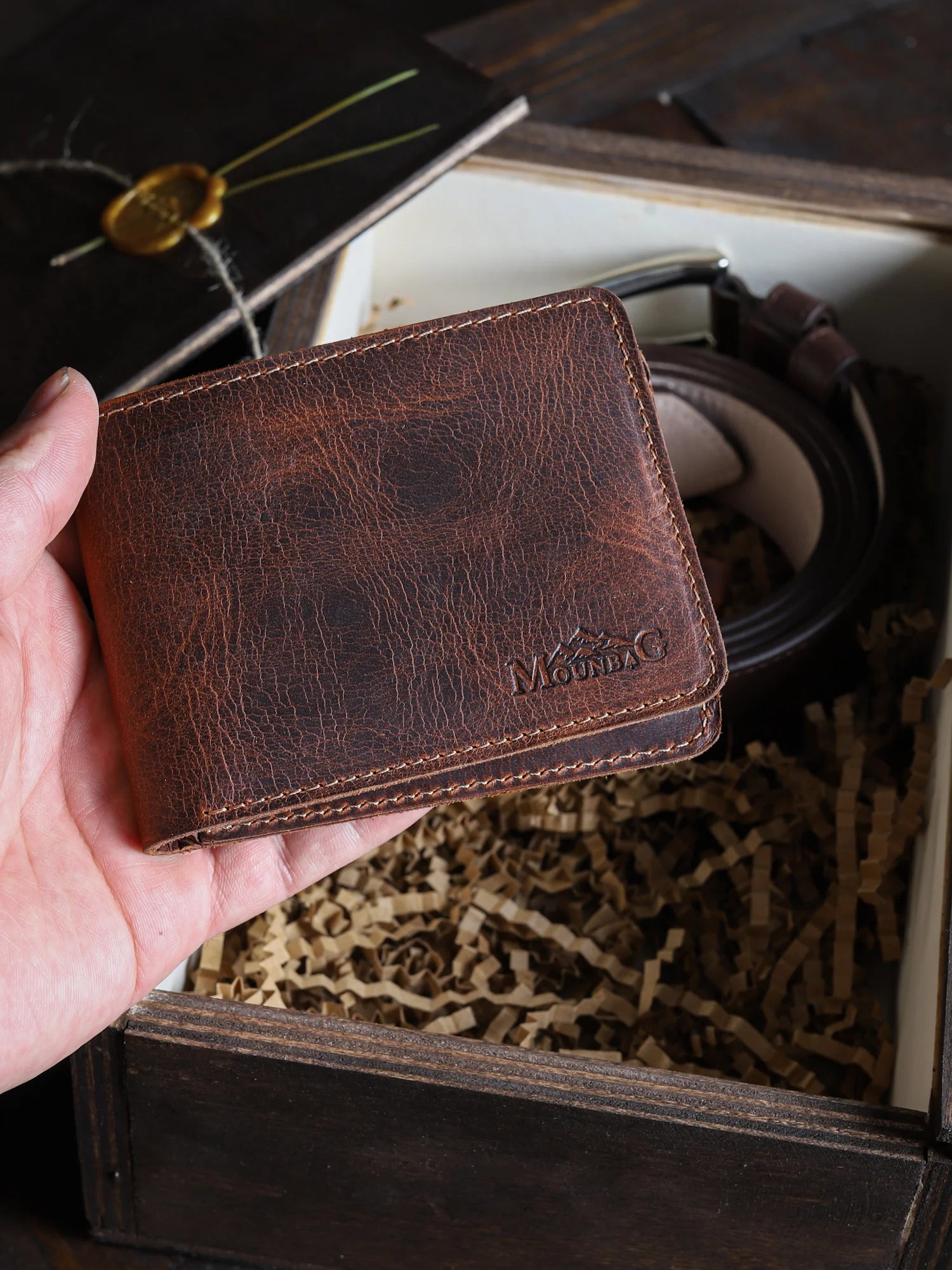 Deri Kemer & Olympos Klasik Cüzdan Seti