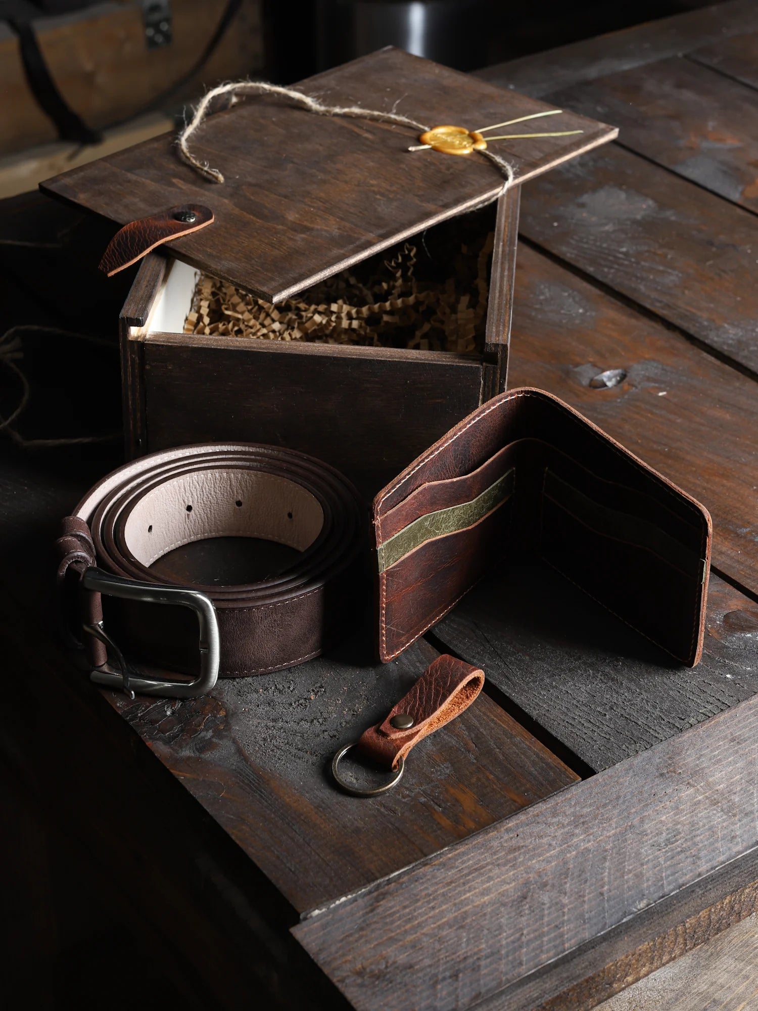 Deri Kemer & Klasik Cüzdan Seti