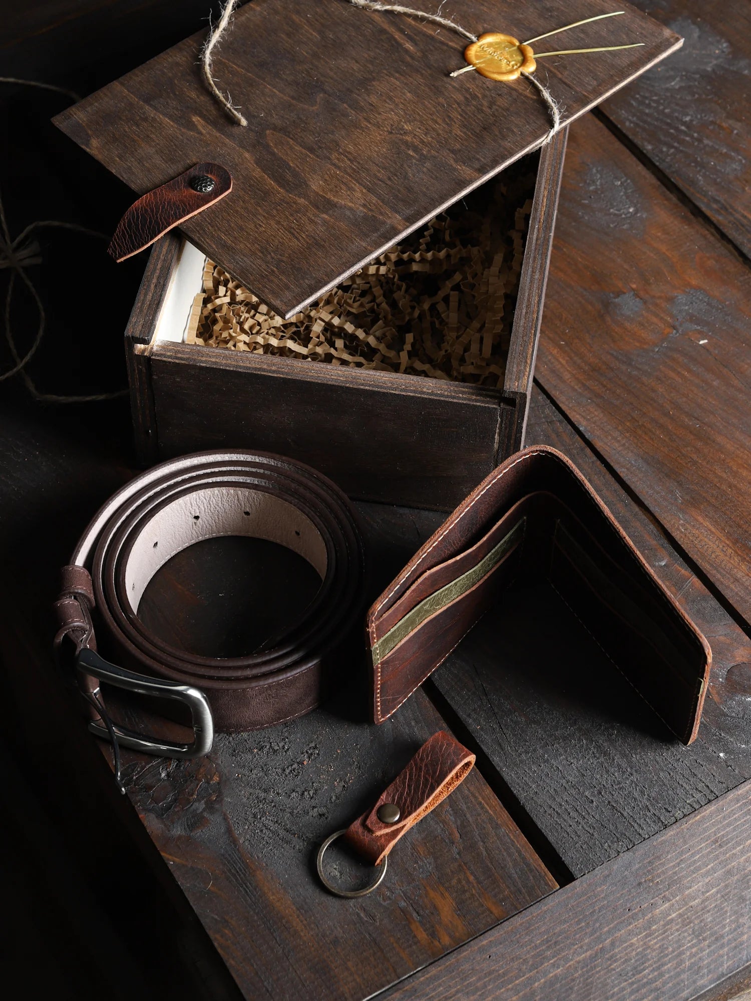 Deri Kemer & Olympos Klasik Cüzdan Seti