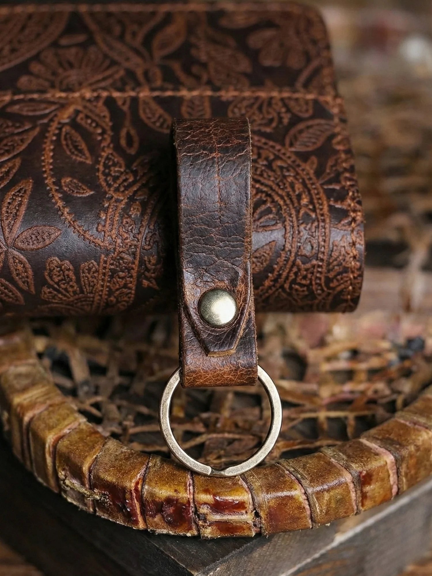 Deri Kaplı Emaye Kupa Bardak & Magnesia Nakit Klipsli Cüzdan Seti