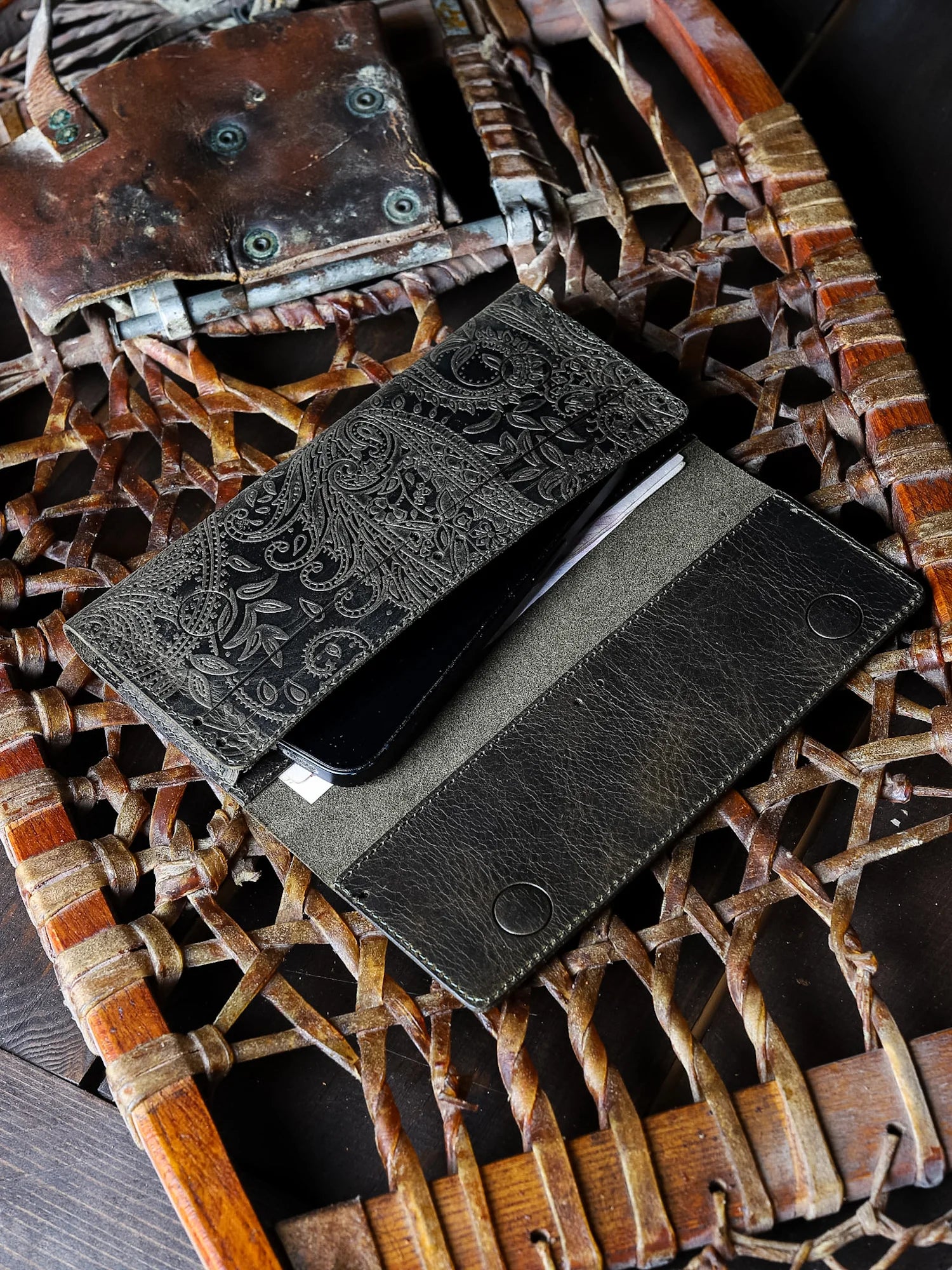 Machu Ethnique Deri Telefon Cüzdanı