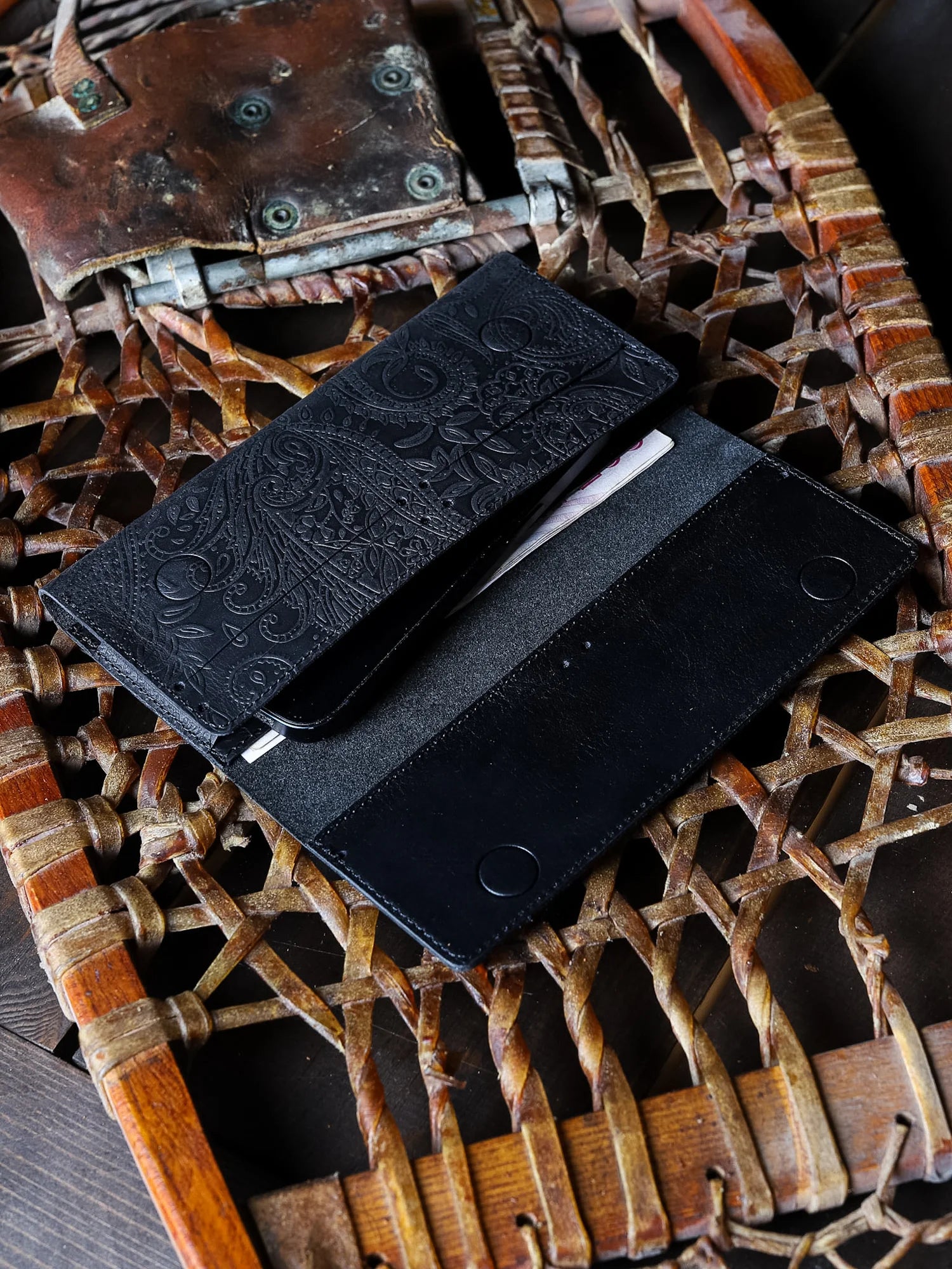 Machu Ethnique Deri Telefon Cüzdanı