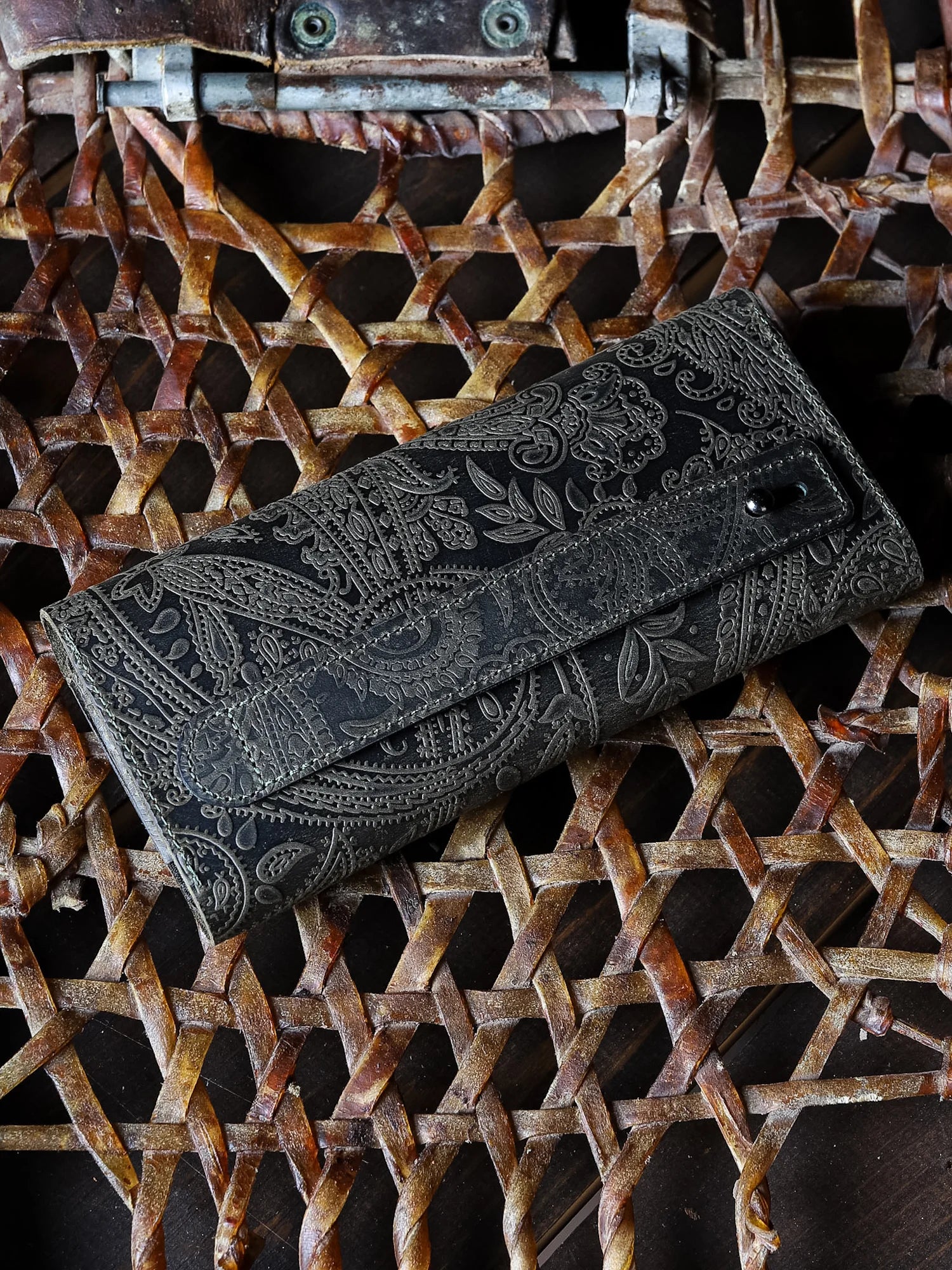 Machu Ethnique Deri Telefon Cüzdanı