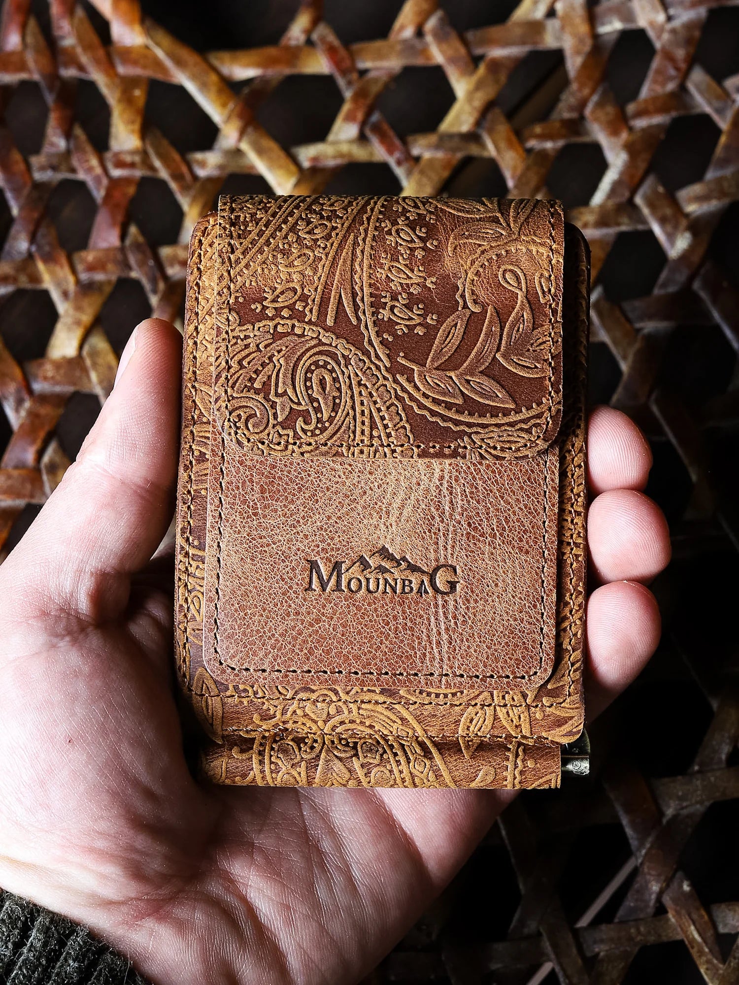 Magnesia Ethnique Nakit Klipsli Deri Cüzdan