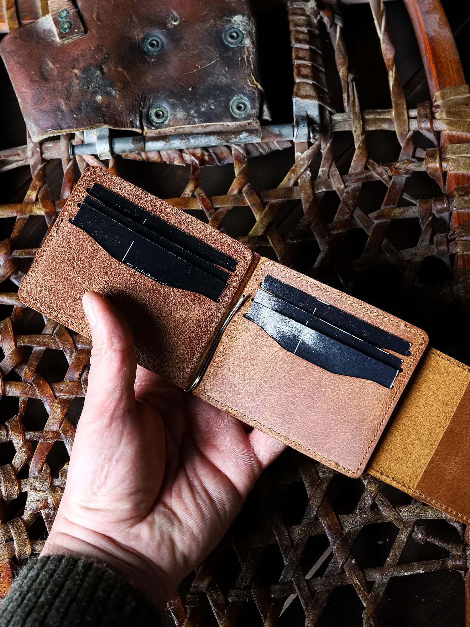 Magnesia Ethnique Nakit Klipsli Deri Cüzdan