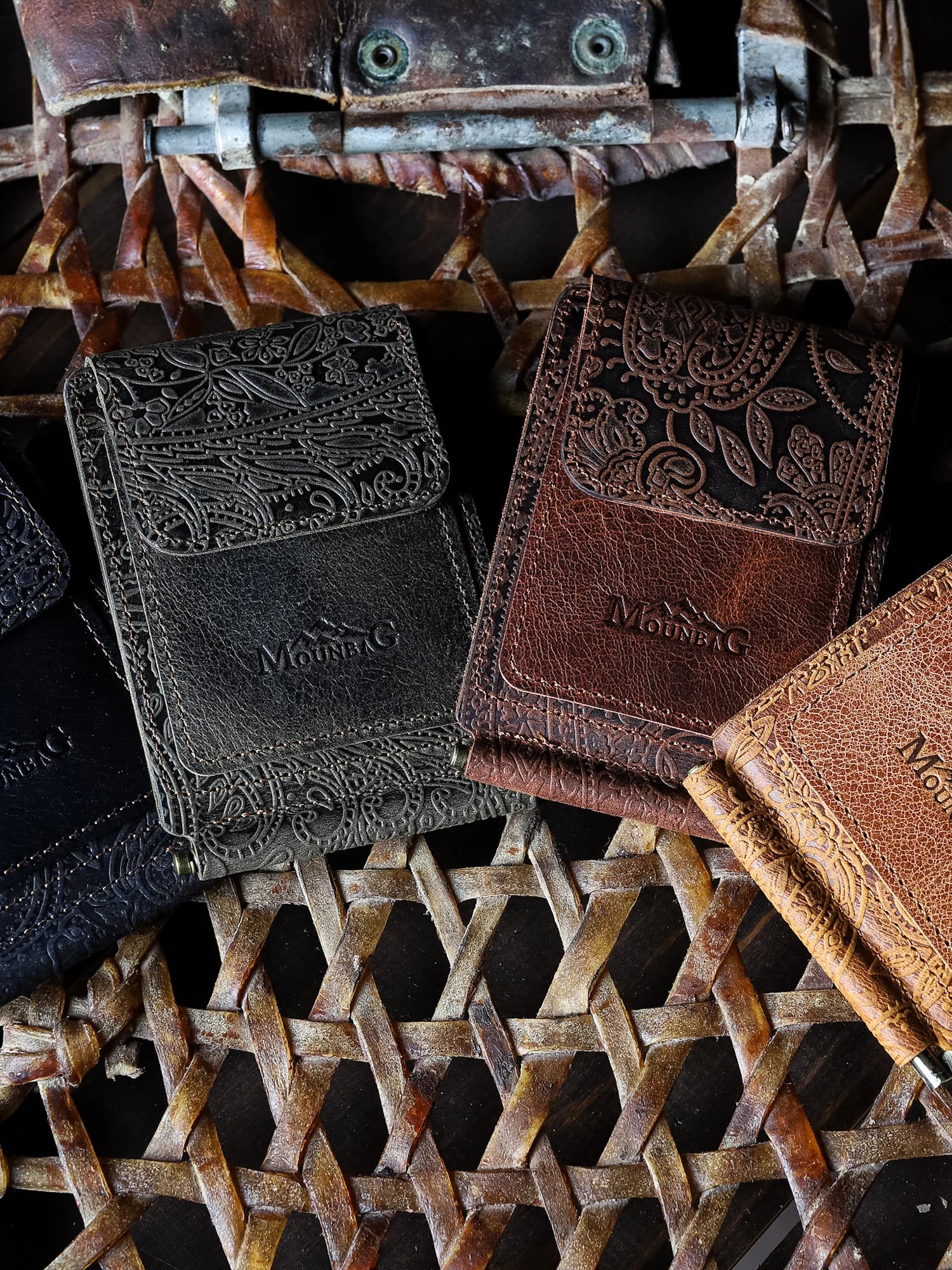 Magnesia Ethnique Nakit Klipsli Deri Cüzdan