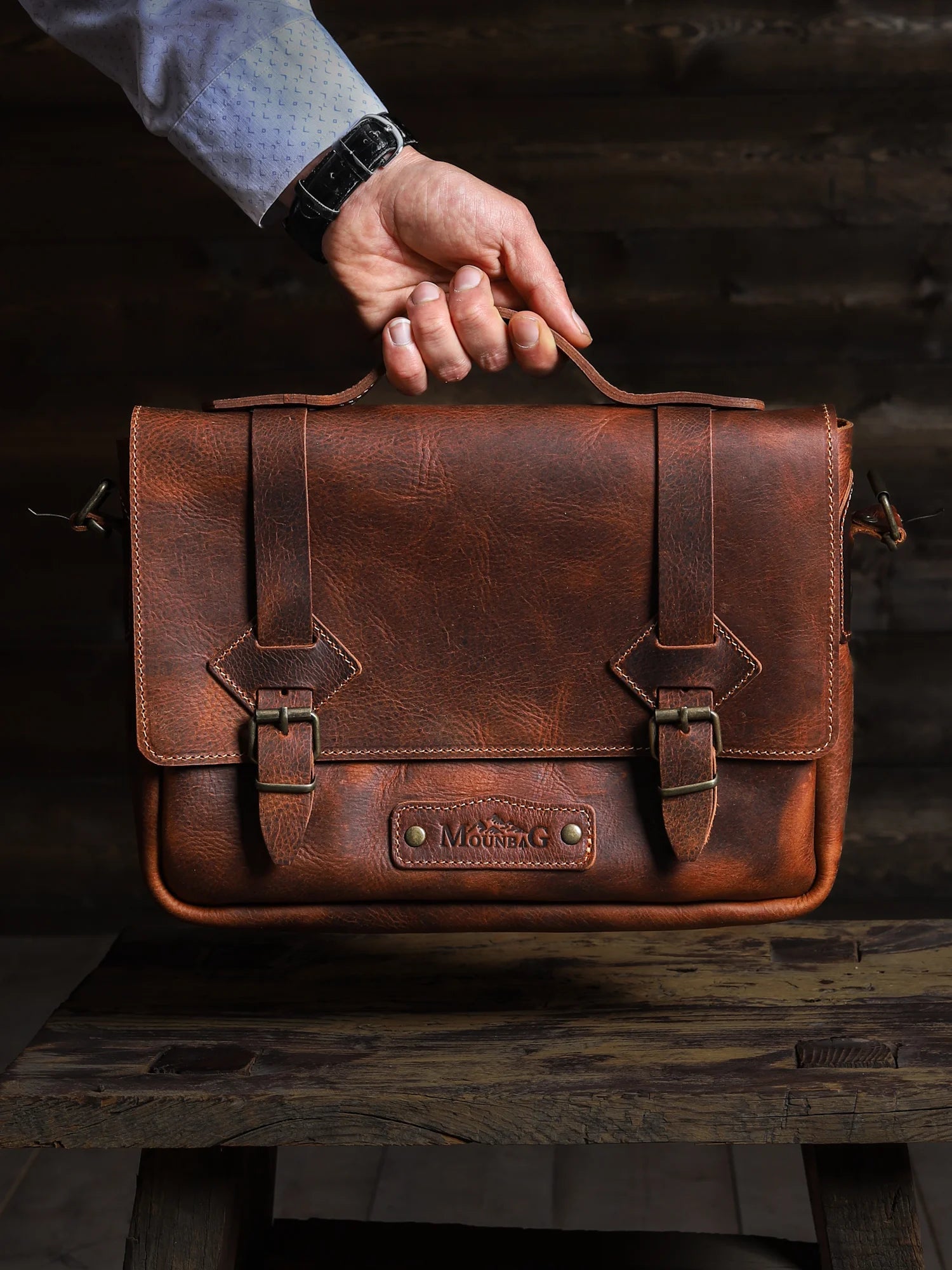 Pergamon Mini Deri Postacı Çantası