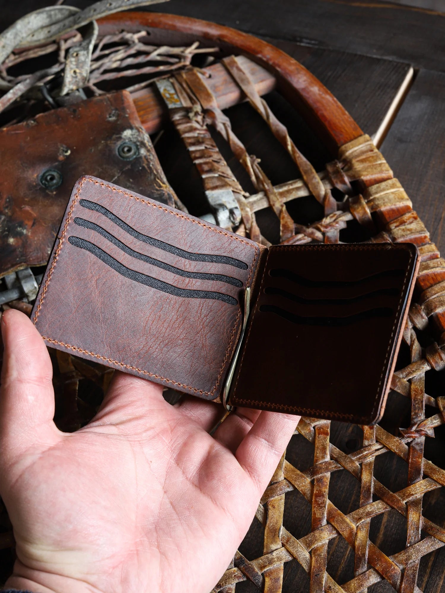 Priene Nakit Klipsli Deri Cüzdan