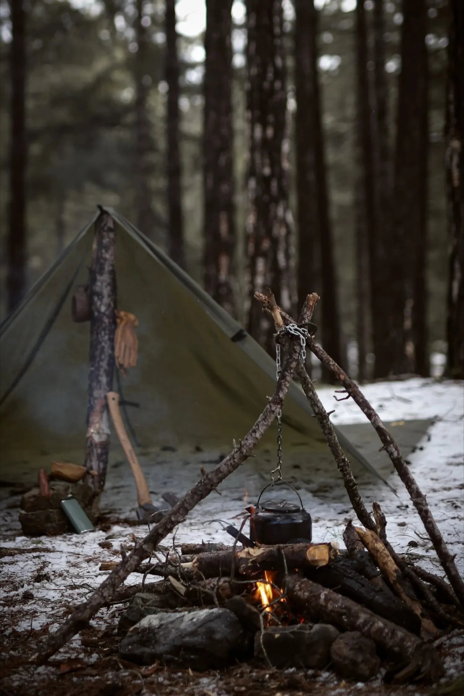 Bushcraft Metal Ateş Askısı