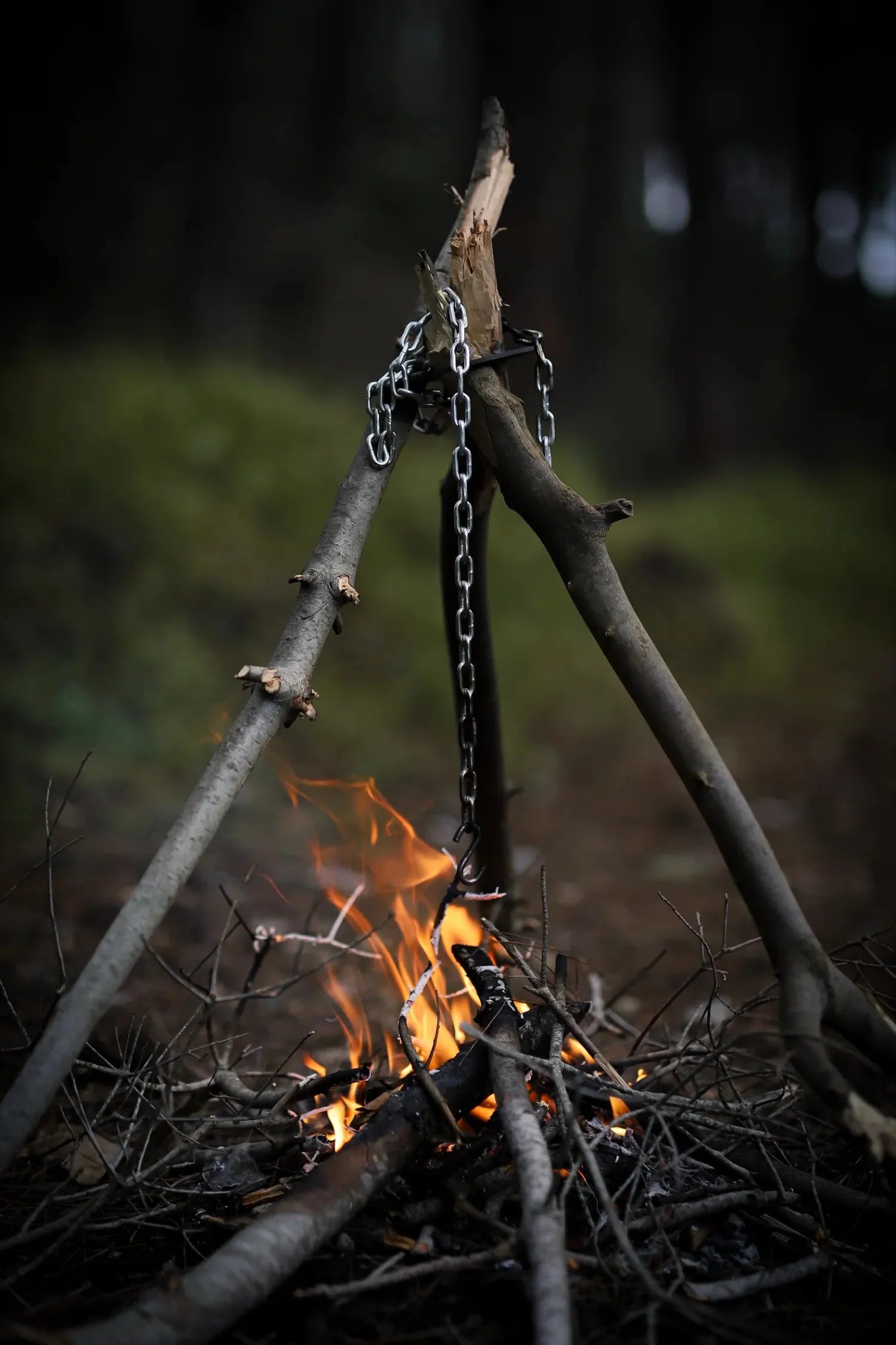 Bushcraft Metal Ateş Askısı