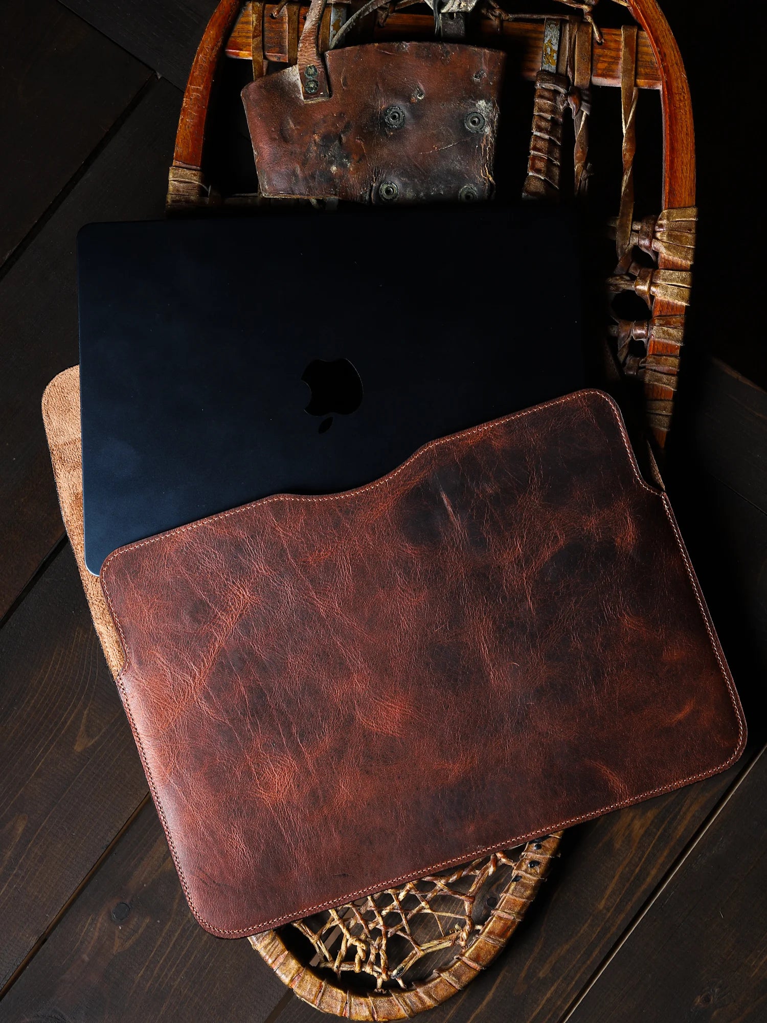 Nysa Deri MacBook Kılıfı - Koyu Taba
