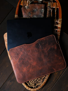 Nysa Deri MacBook Kılıfı - Koyu Taba