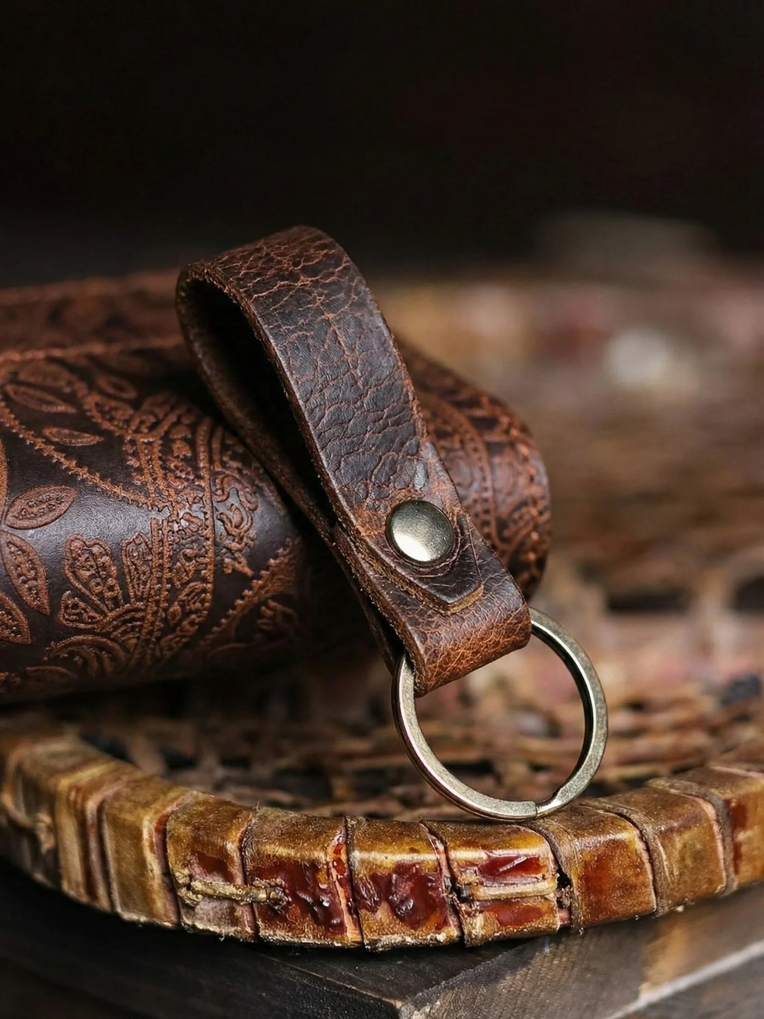 Deri Kemer & Magnesia Nakit Klipsli Cüzdan Seti