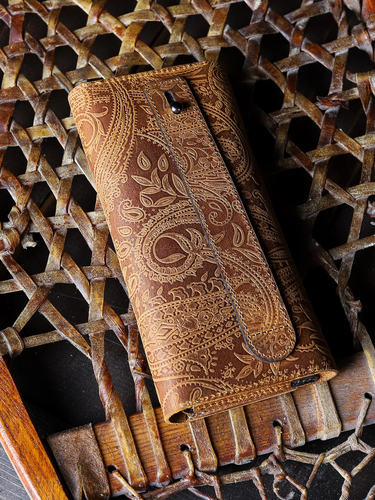 Machu Ethnique Deri Telefon Cüzdanı