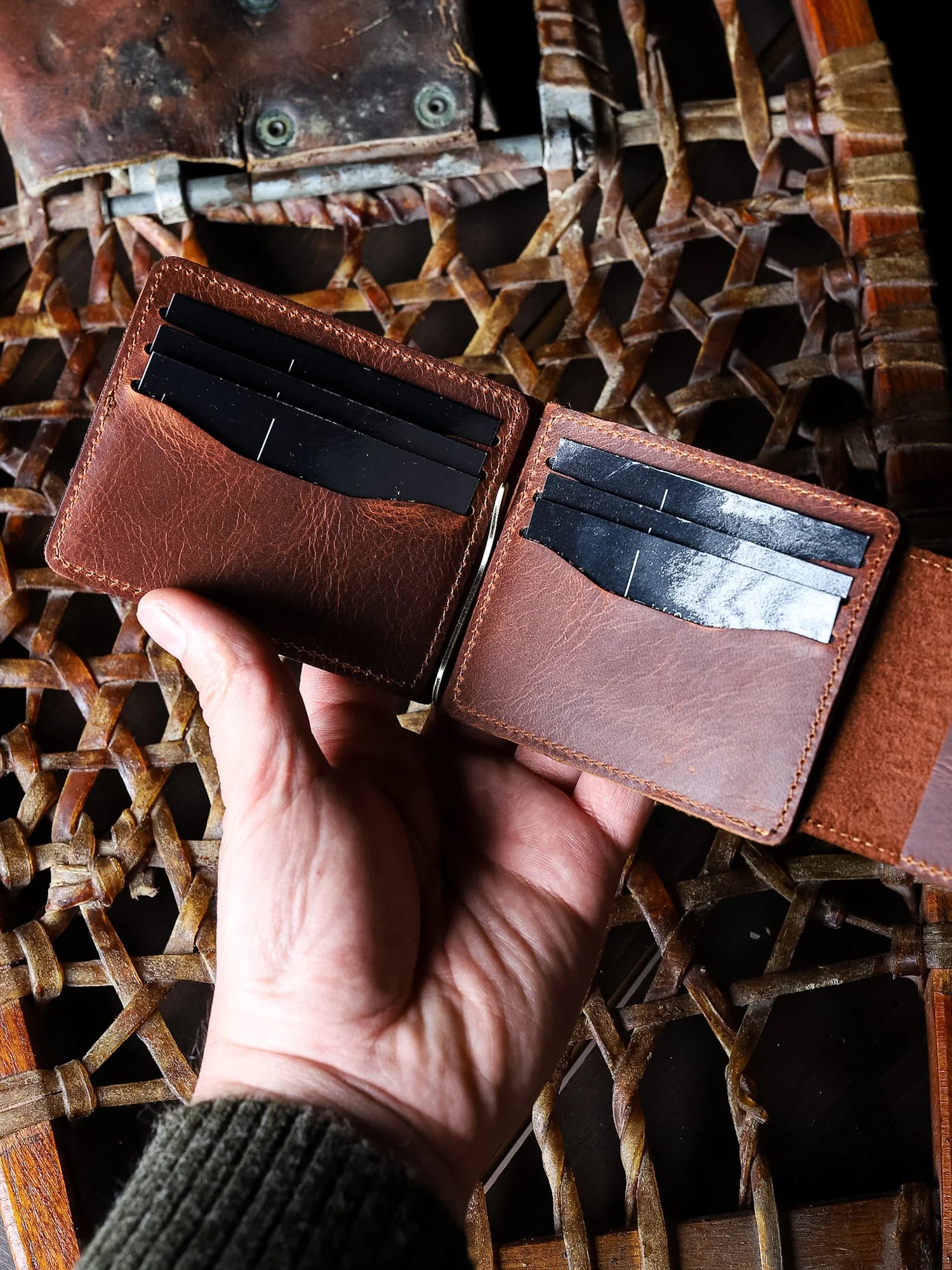 Magnesia Ethnique Nakit Klipsli Deri Cüzdan