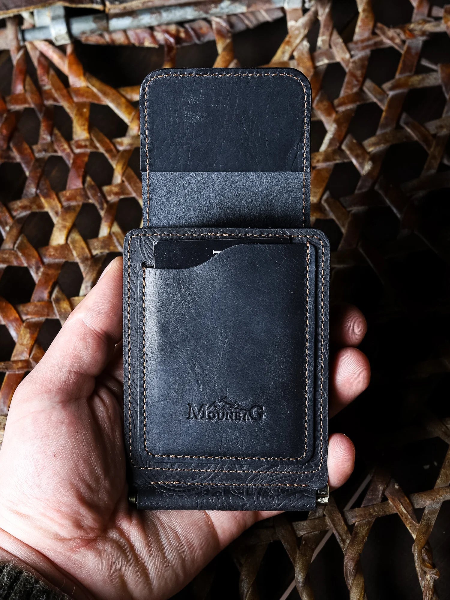 Magnesia Ethnique Nakit Klipsli Deri Cüzdan