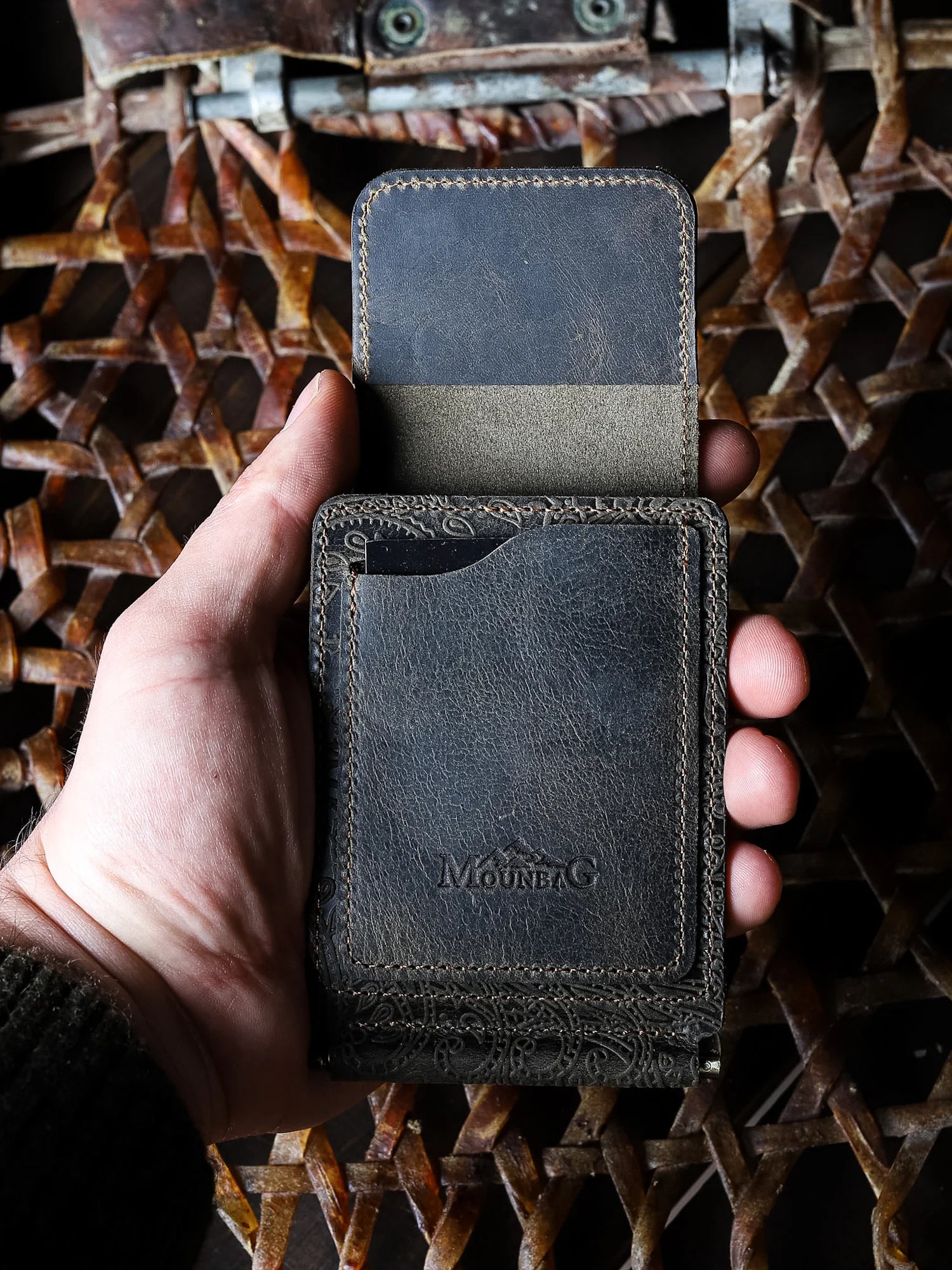 Magnesia Ethnique Nakit Klipsli Deri Cüzdan