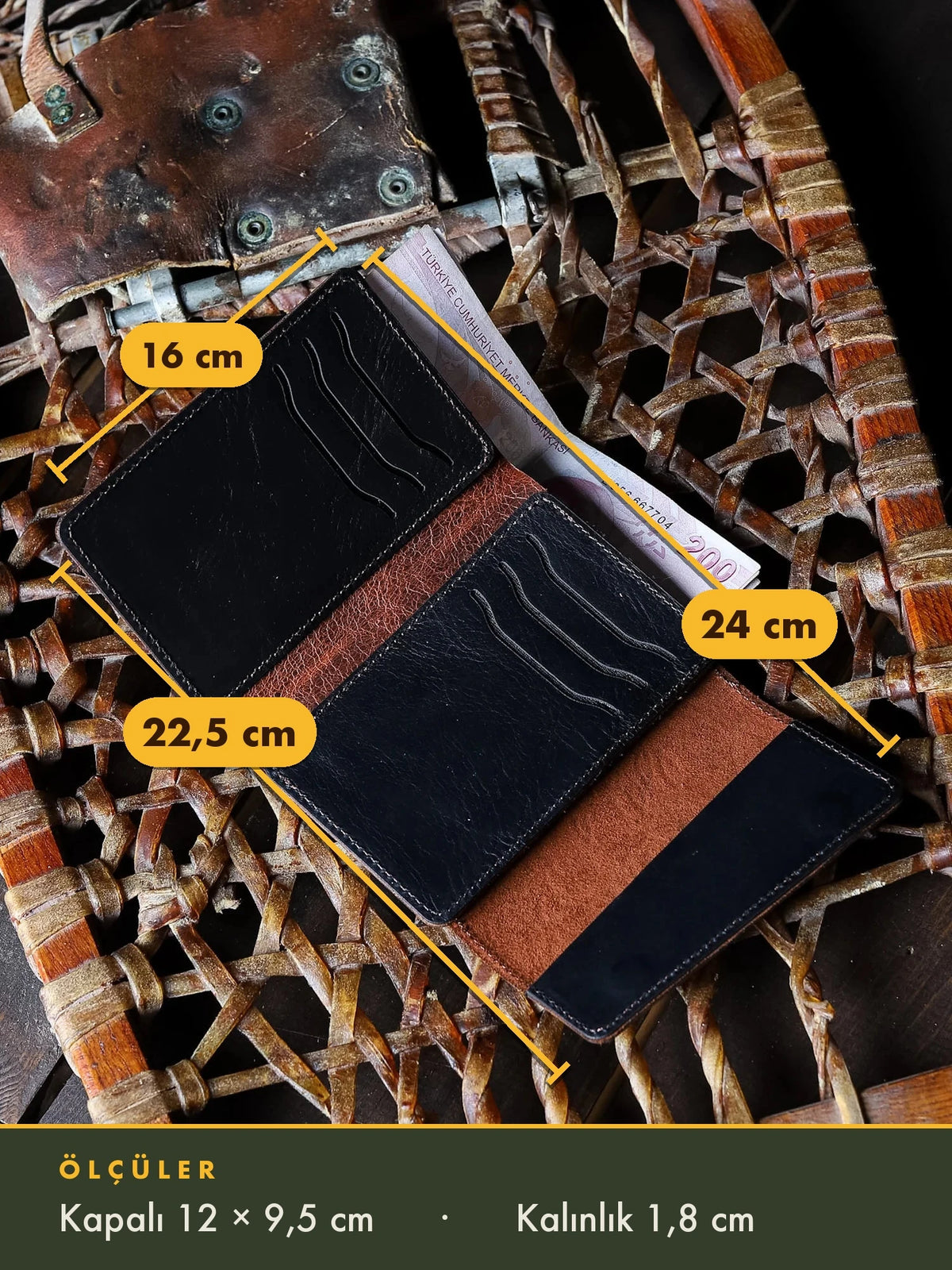 Midas Ethnique Deri Cuzdan Acik Olcu 24 x 16 cm