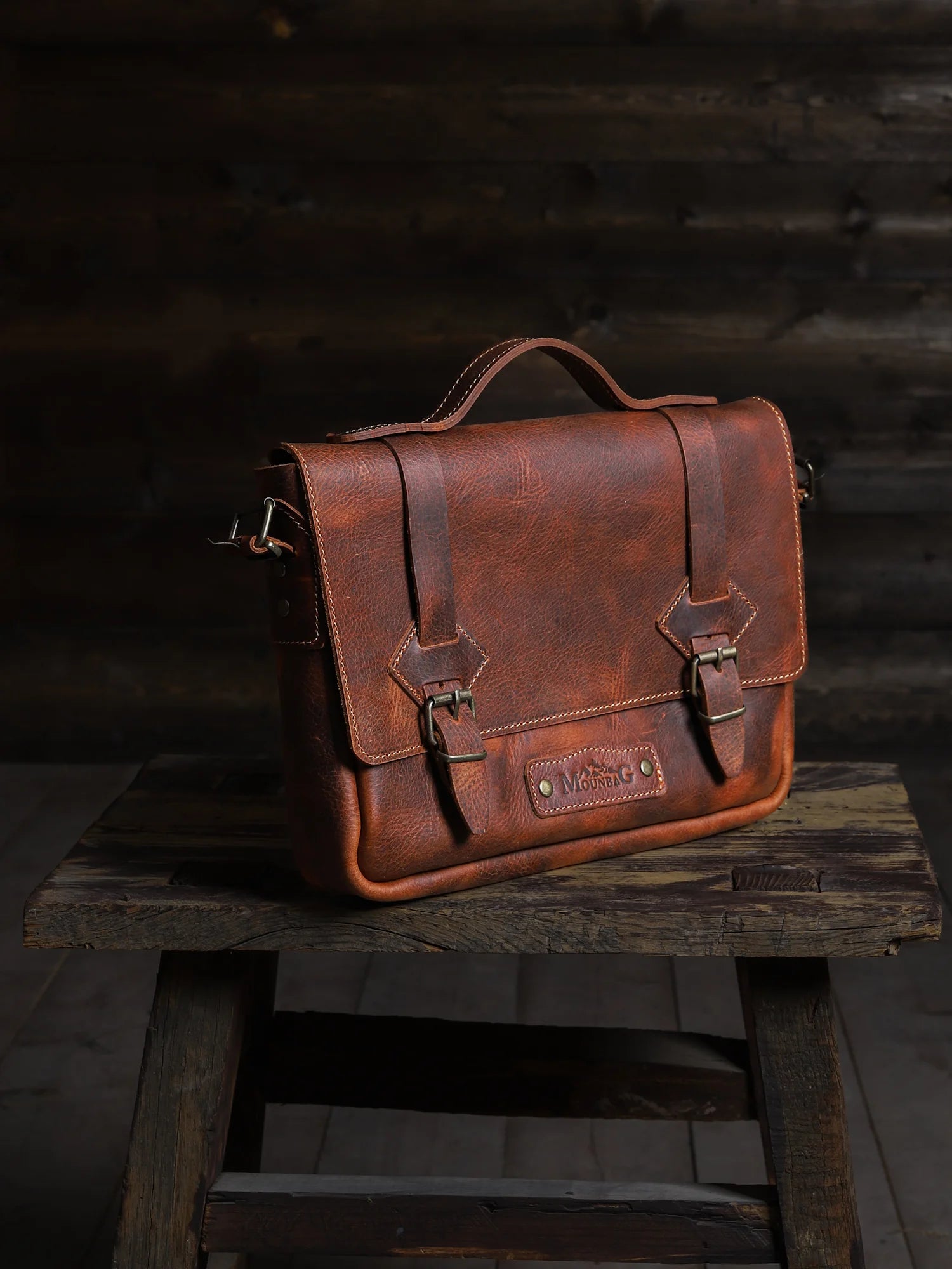 Pergamon Mini Deri Postacı Çantası