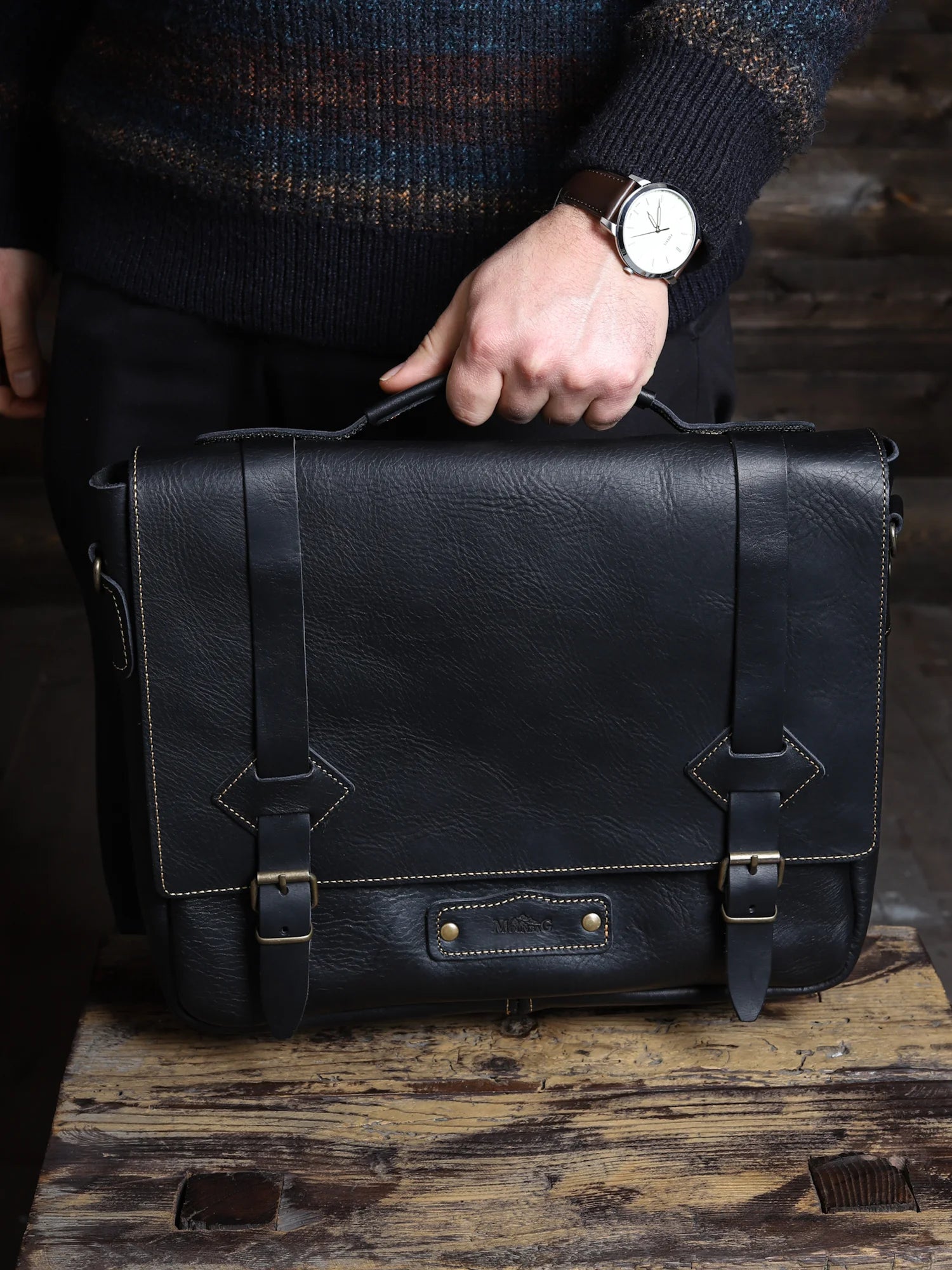 Pergamon Deri Postacı Çantası