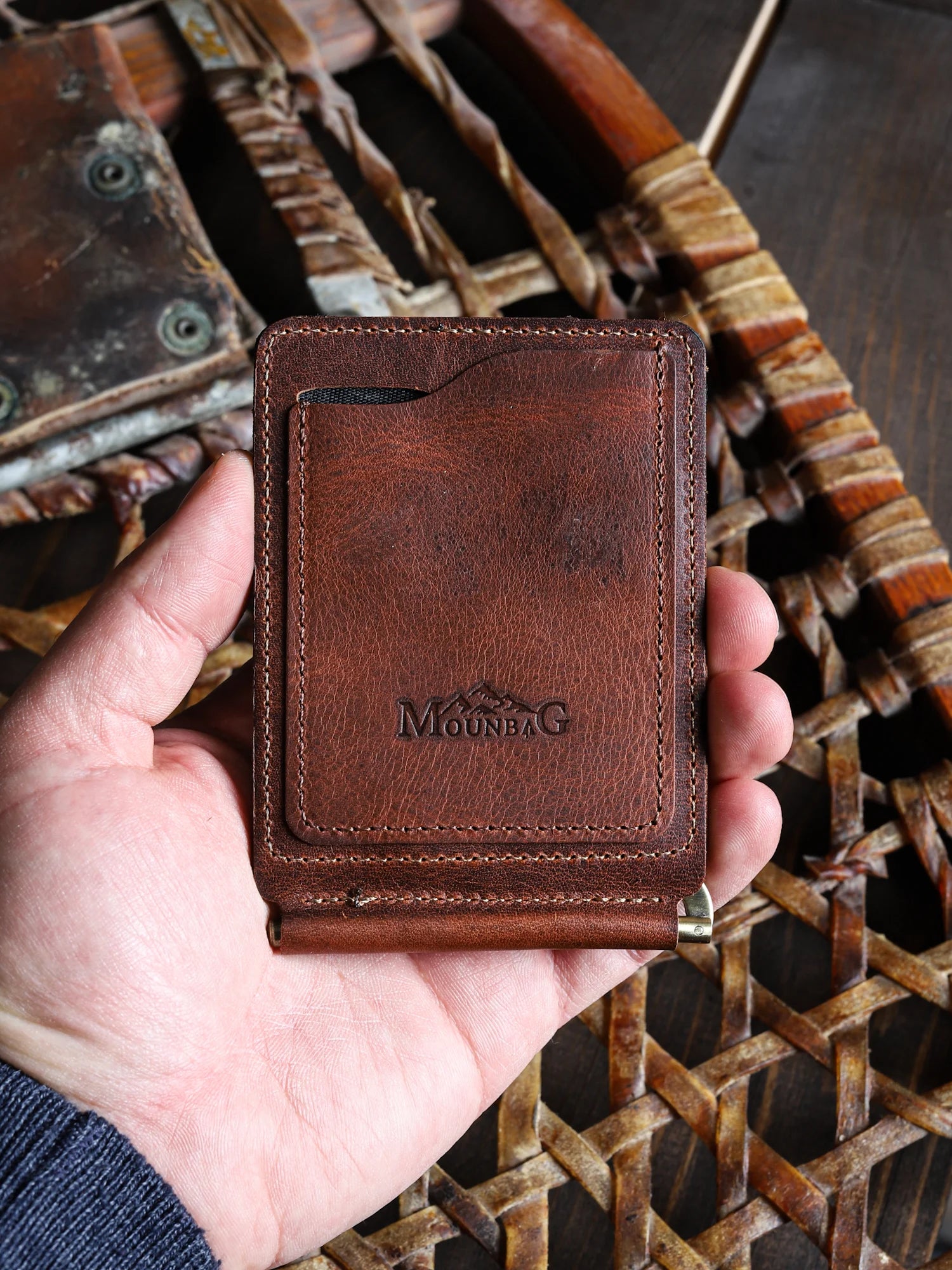 Priene Nakit Klipsli Deri Cüzdan