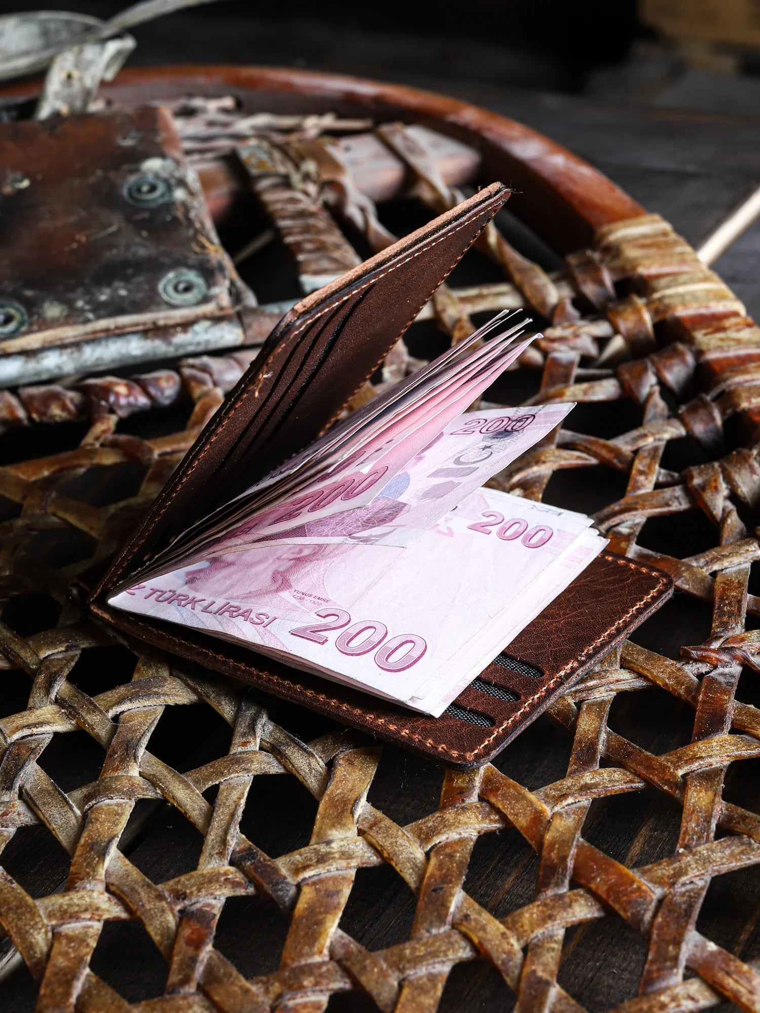 Priene Nakit Klipsli Deri Cüzdan