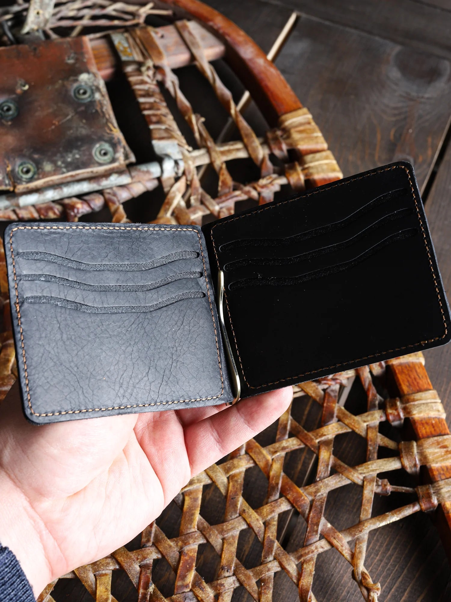 Priene Nakit Klipsli Deri Cüzdan